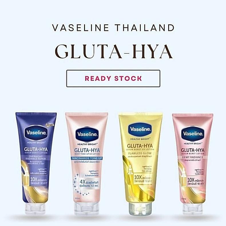 Vaseline Gluta Hya Burst Lotion Serum Thailand Original Body 330Ml 70Ml Sachet Overnight Radiance Re
