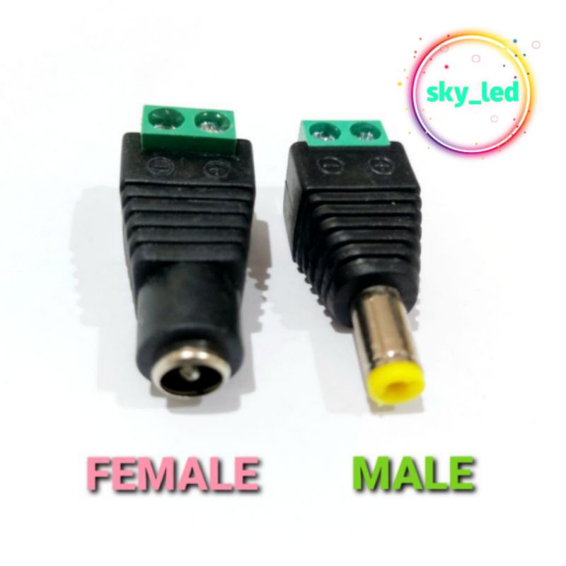 konektor cctv dc male high quality / Jek DC Male / Female konektor jack power sambung adaptor