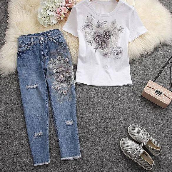 SALEE.. Lace bordir bunga 3d/bordir tempel