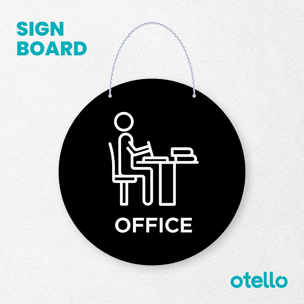 Otello Signage Office Signage Board Acrylic Papan Gantung Akrilik Rantai Petunjuk Toko Modern Minimalist Kafe Restoran Kantor Gedung Cafe