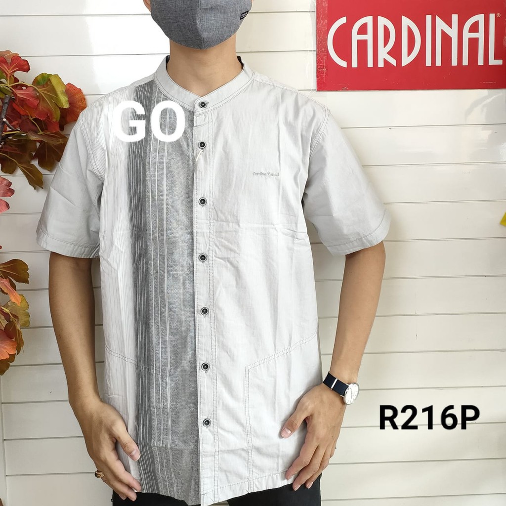 gof M-L CARDINAL KEMEJA KOKO Taqwa Pakaian Pria Original Baju Muslim Salur Lengan Pendek TCP