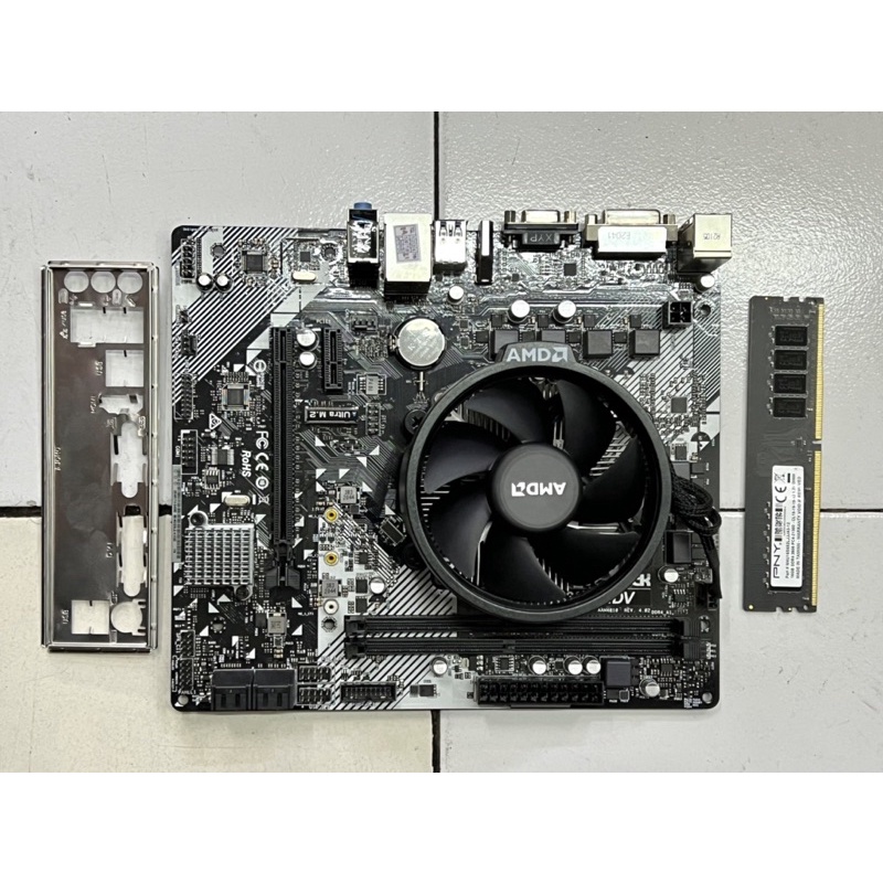 Paket Mainboard AMD Asrock A320M-HDV Socket AM4 DDR4 /Proc Ryzen 3 3200G /RAM 16GB Second