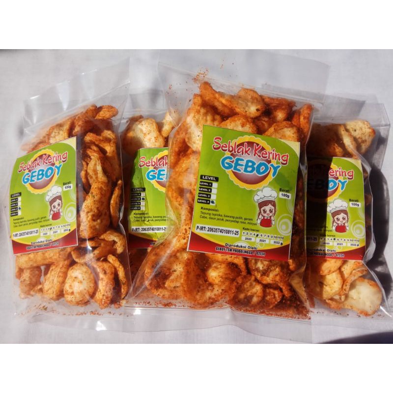 

SEBLAK KERING PEDAS DAUN JERUK 100GRAM/SNACK CEMILAN KRUPUK SEBLAK