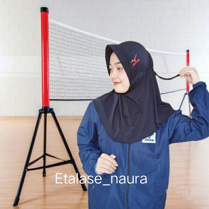 Hijab Sport Serut/Tali Serut/Serut Jokowi/Kerudung Olahraga/Kerudung Mizuno