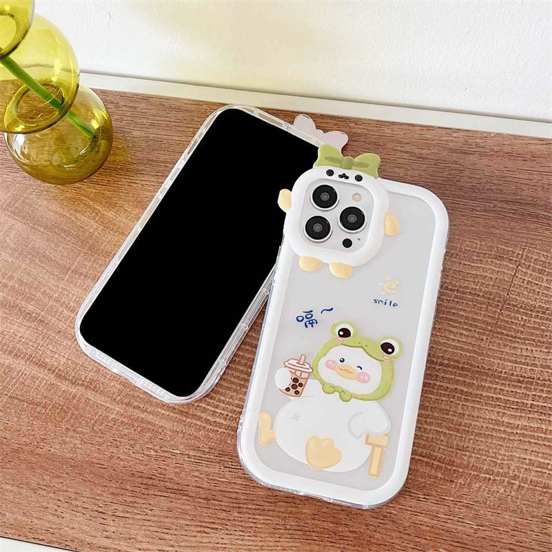 Soft Case Pelindung Bahan TPU Motif Kartun Monster Kecil Untuk iPhone 14 13 12 11 Pro Max X Xr Xs Max 7 8 6 6s Plus SE 2020