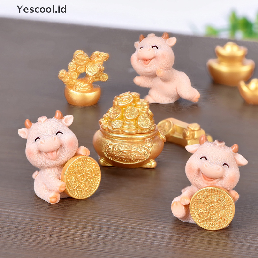 (Yescool) Miniatur Sapi Diy Untuk Dekorasi Rumah Boneka