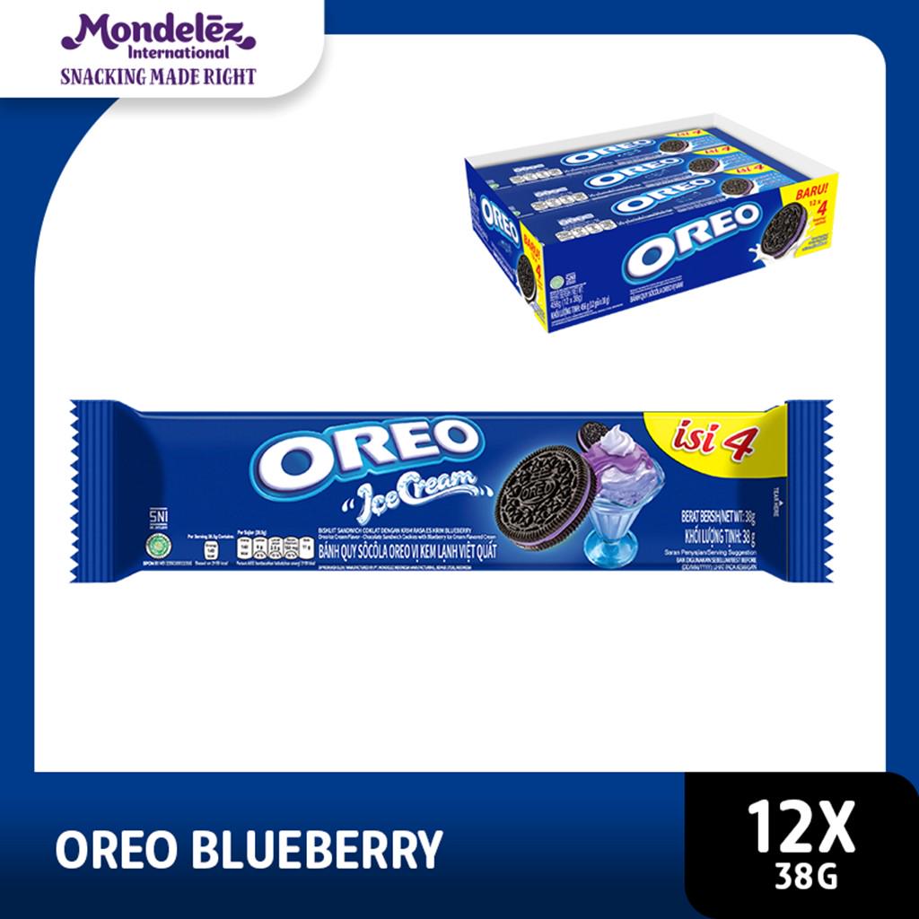 Promo Harga OREO Biskuit Sandwich Ice Cream Blueberry 38 gr - Shopee