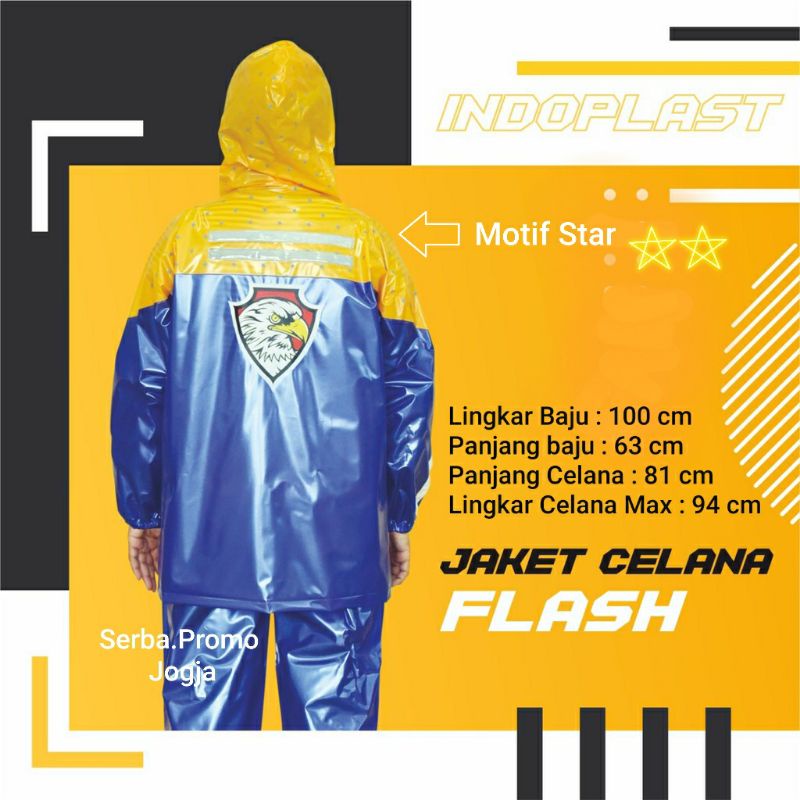 Setelan Jas Hujan Jaket Celana Anak SD Flash Indoplast - Jas Hujan Remaja Premium - Mantol Anak Tebal