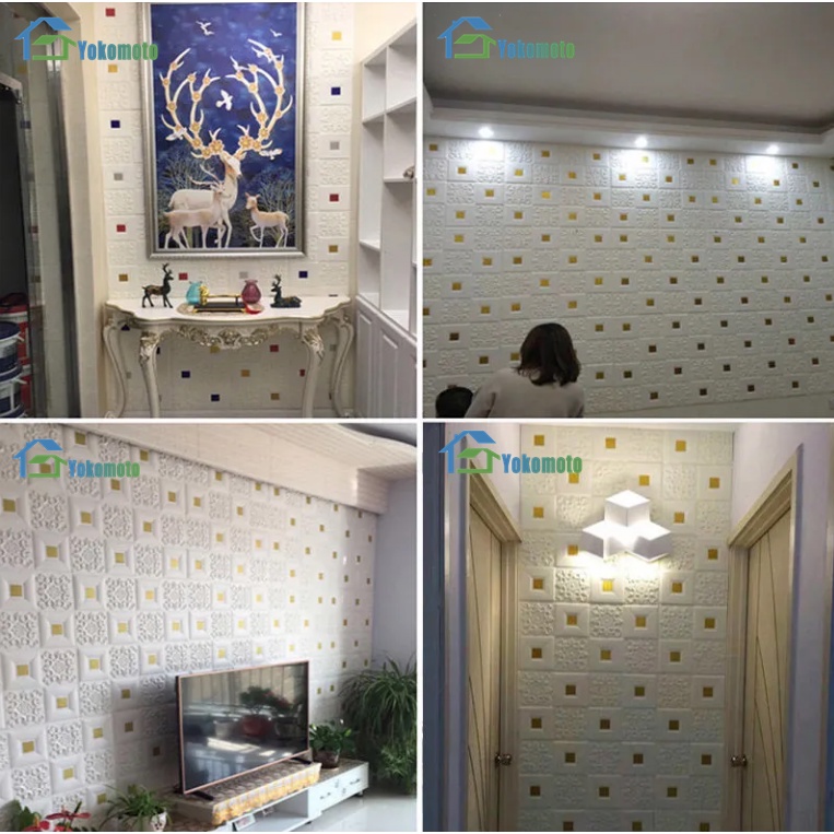 Wallpaper Dinding Ceiling Wallpaper Sticker Dinding Busa 3D Desain Wallpaper Perekat Bata Stiker Dinding Kamar Tidur-7