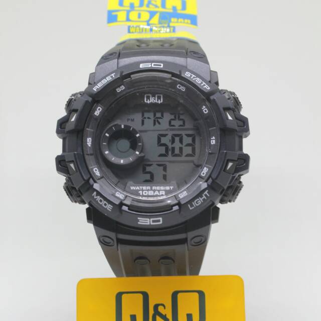 Jam Tangan Pria QQ Q&Q Digital M156J001Y Warna Hitam Tali Rubber Karet