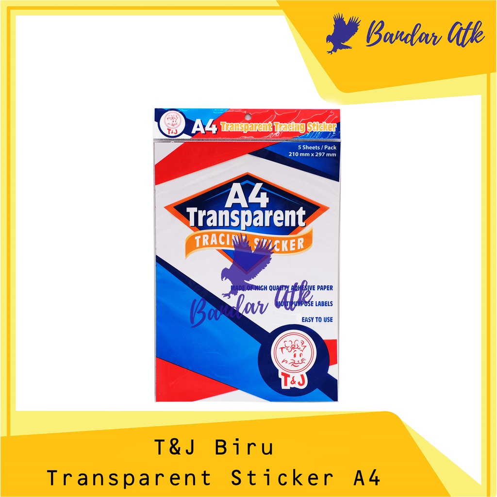 

TOM & JERRY Biru Label Sticker Transparan Transparent A4 isi 5 Lembar