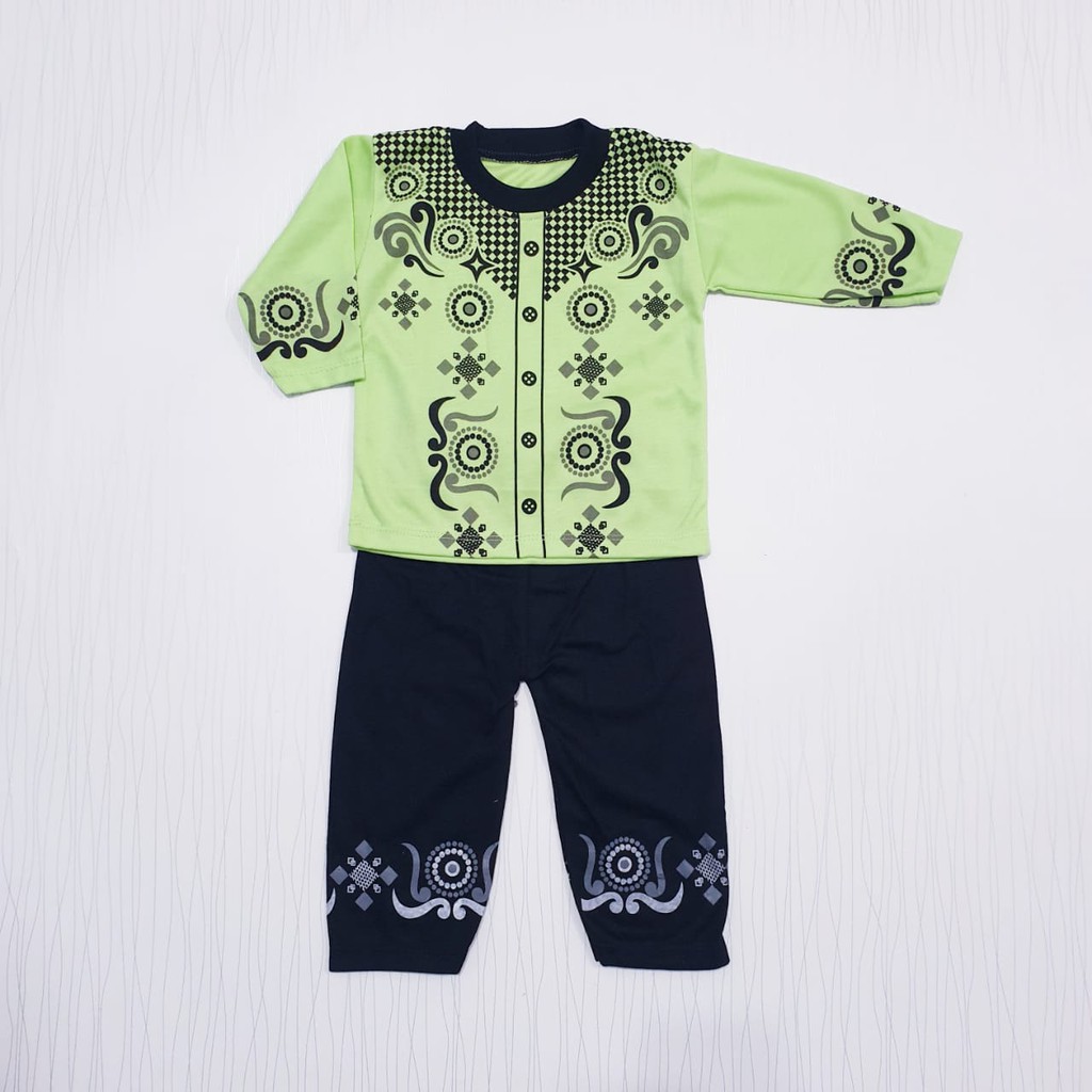 setelan baju muslim anak cowo usia 0-18 bulan / pakaian bayi laki-laki islami baju koko