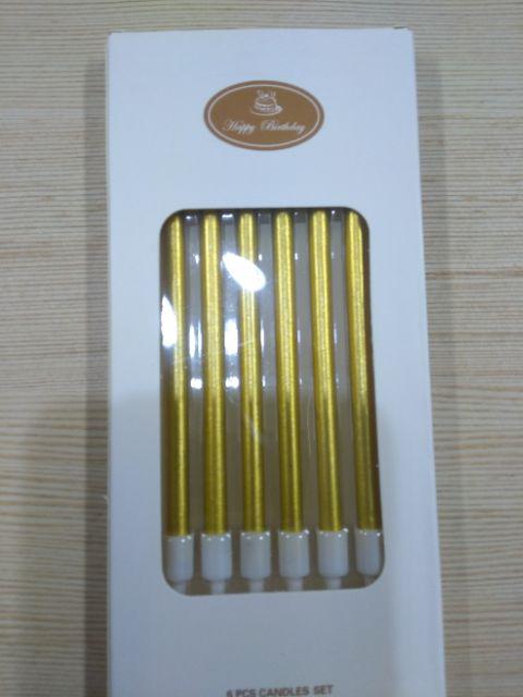 Lilin Ulang Tahun Gold Panjang / Lilin Lidi Gold 6 In 1