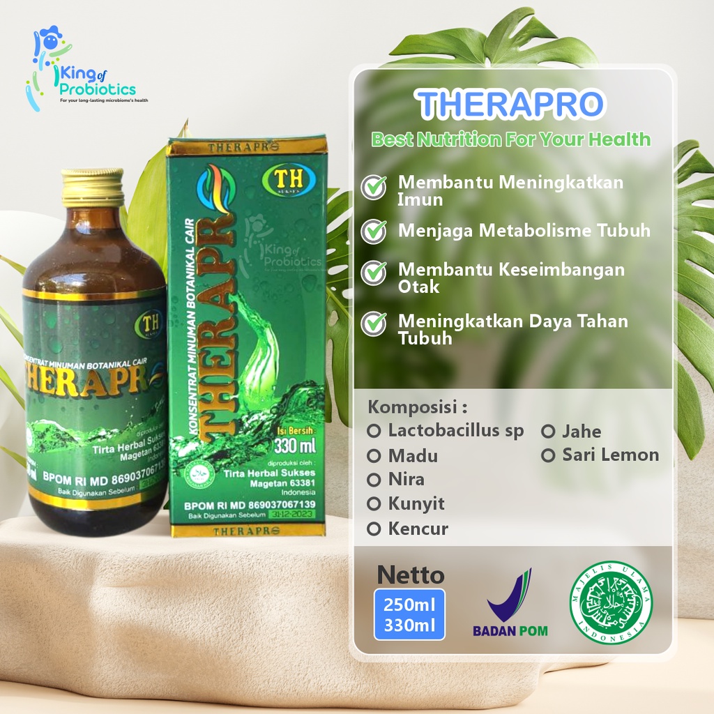 Bioth Therapro Probiotik Kemasan Botol 330ml Dan 250ml BPOM Membantu Meningkatkan Metabolisme Tubuh