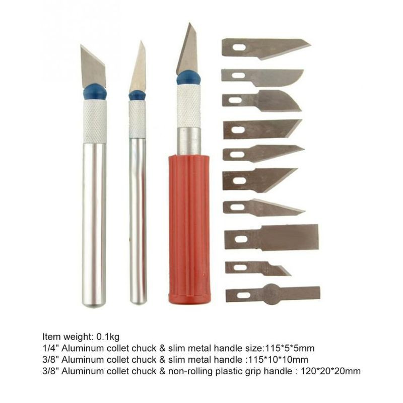 Alat Pisau Ukir 13 in Knifezer Set Pisau Ukir Seni 13 in 1 Crafting Knife 3 Handle - A-003