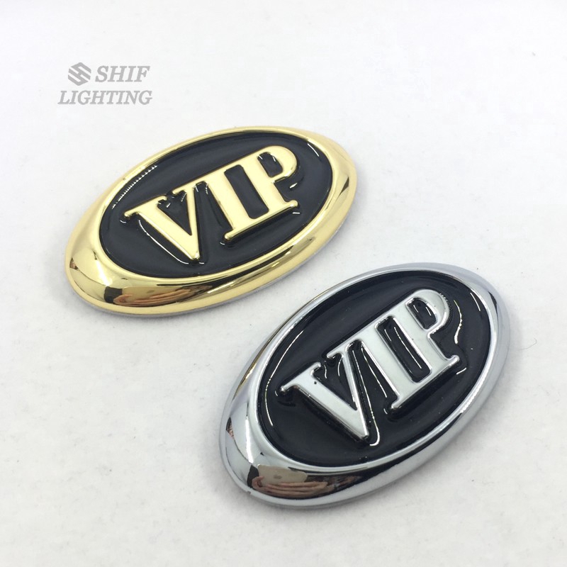 1Pc Stiker Emblem / Badge Logo VIP Bahan Metal untuk Body Mobil