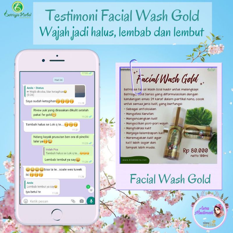 facial wash gold batrisyia herbal