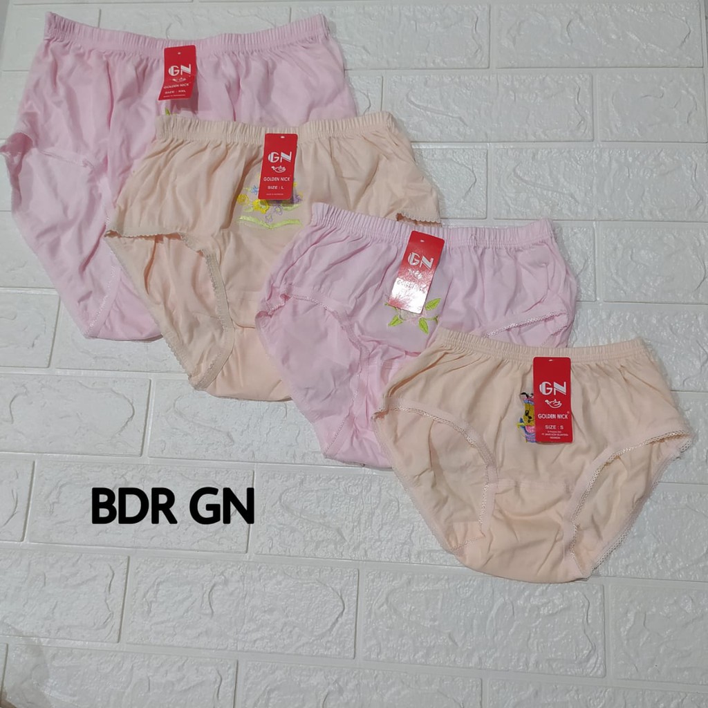 Celana Dalam Wanita Dewasa Remaja Cewek Katun CD / Underwear Golden Nick Bordir Sablon Bunga Bunga