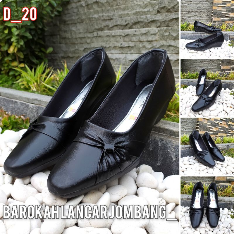 SEPATU WEDGES KERJA WANITA PANTOFEL DUNLUP SIZE 36-40 100% MURAH BERKWALITAS