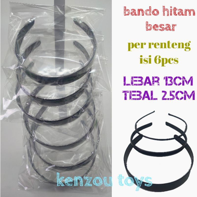 bando hitam besar per 6pcs