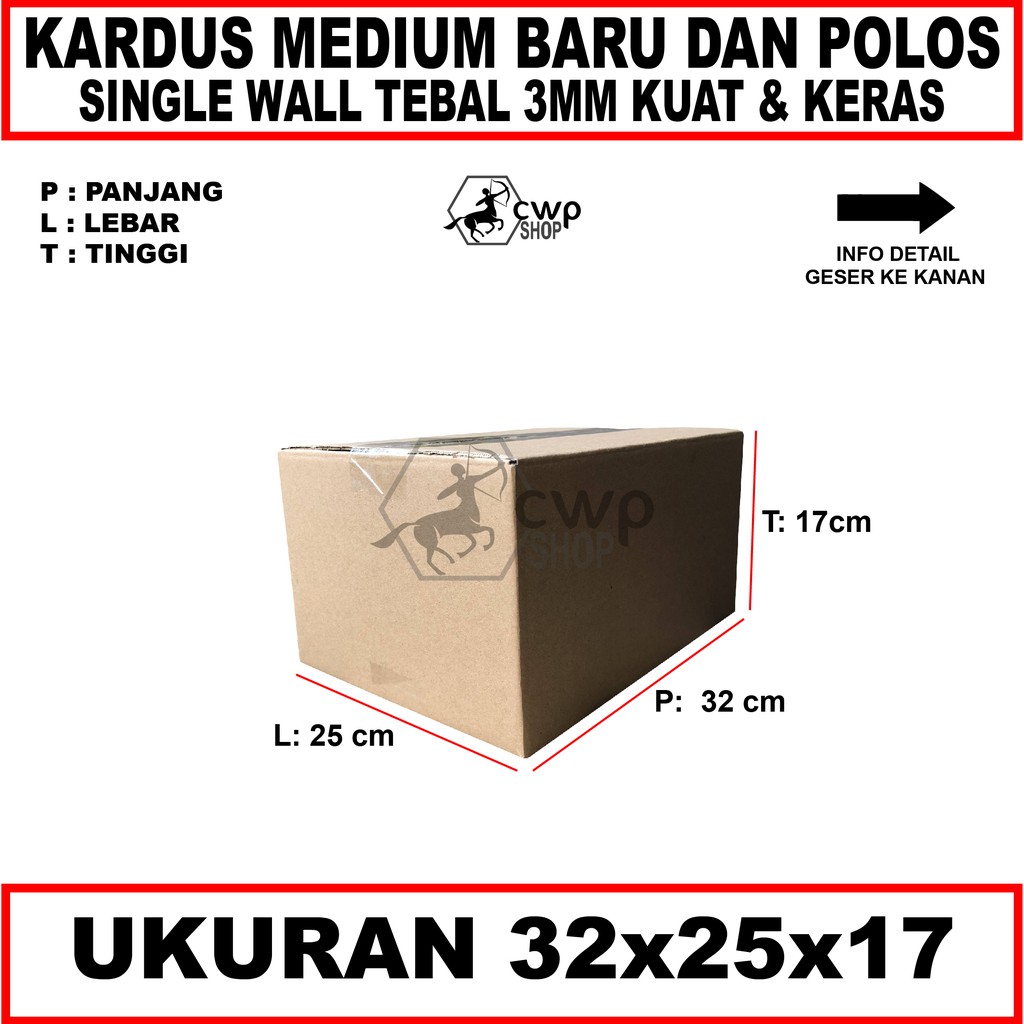 

Kardus Box Karton Polos UK 32X25X17
