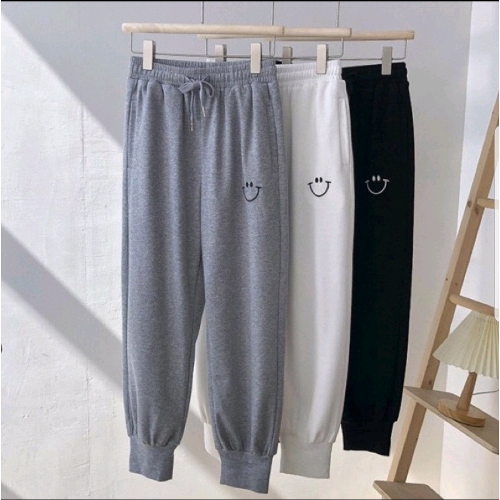 MakeGrosir - JOGGER SMILE | CELANA JOGGER SUNSIN WANITA (Tidak ada kantong)