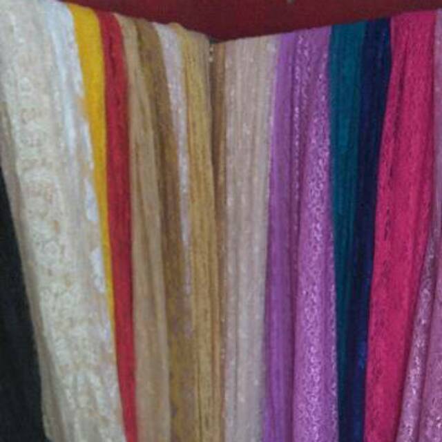 Stock warna kain brukat brokat lace bahan kebaya dress modern lebar 150 cm