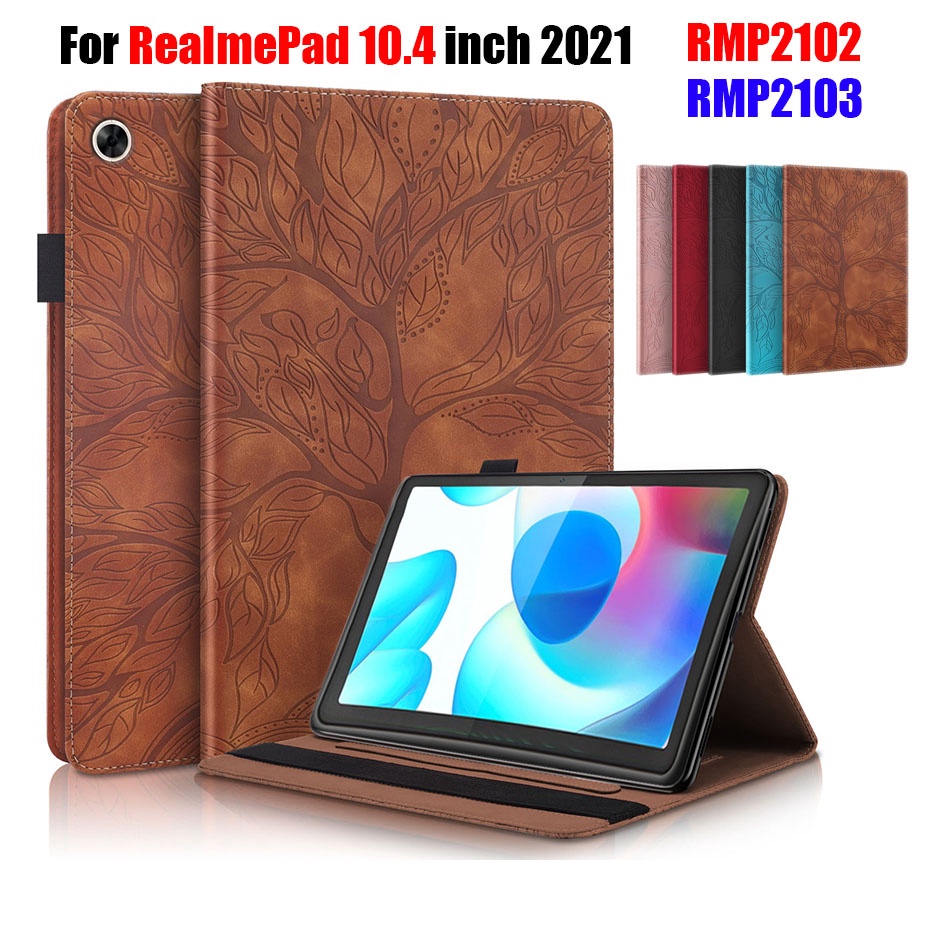 OPPO Casing Flipcase Realme Pad 10.4 &quot;10.4&quot; 2021 RMP2102 RMP2103 Bahan Kulit Motif Pohon 3D