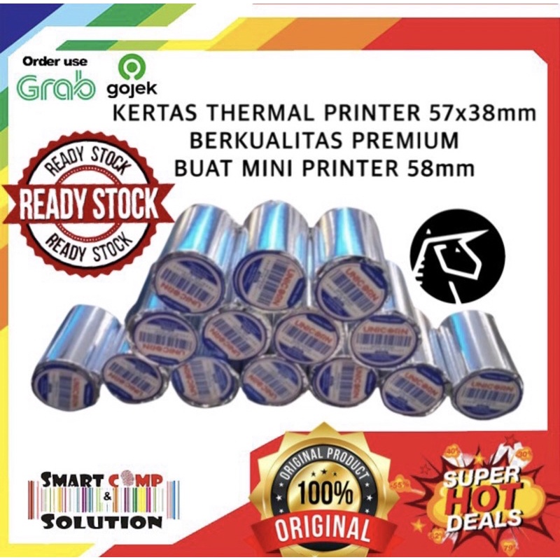 Kertas Thermal 57x38mm panda enibit alpa zeya iware eppos VSC ZJiang Okay kassen