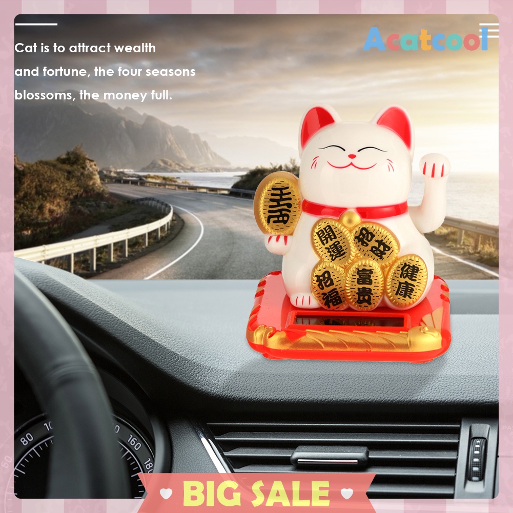 Chinese Lucky Cat Wealth Waving Shaking Hand Fortune Welcome Cat Home Craft