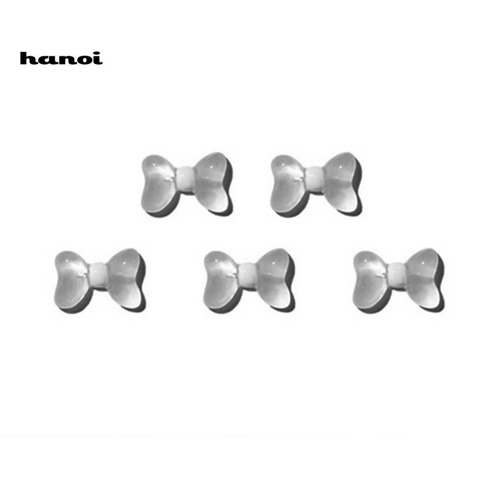 Han_ 5Pcs / Set Ornamen Pita Bahan Resin Tanpa Bau Untuk Dekorasi Nail Art / Manicure DIY
