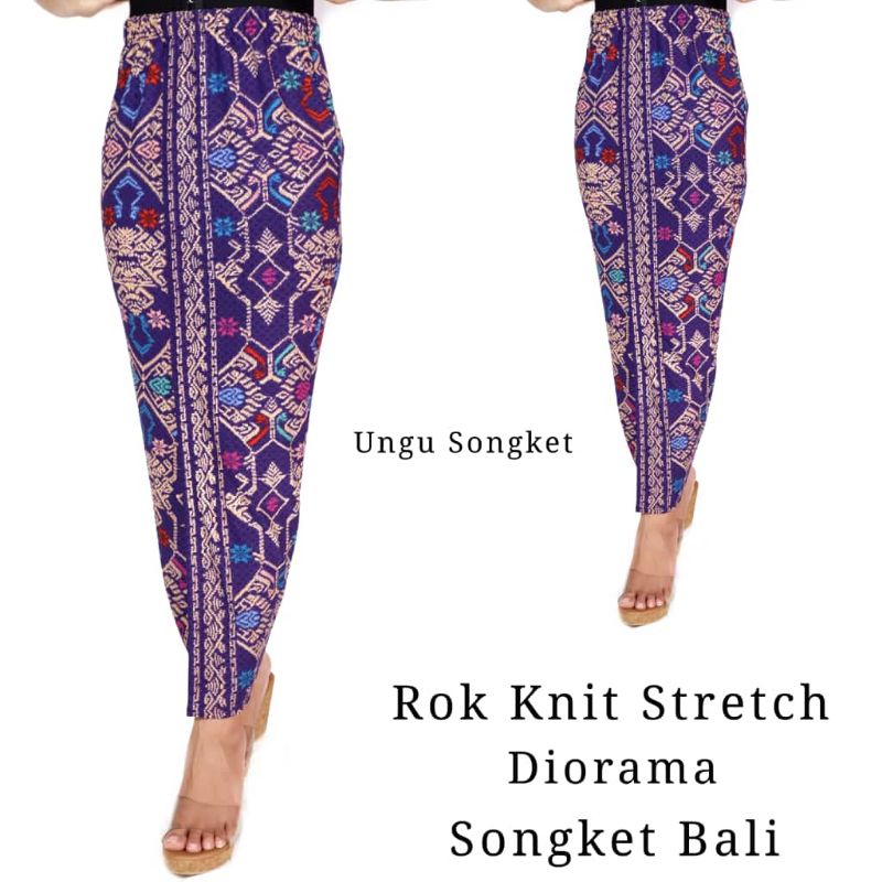 Rok Panjang Span Knit Stretch Diorama Songket Bali