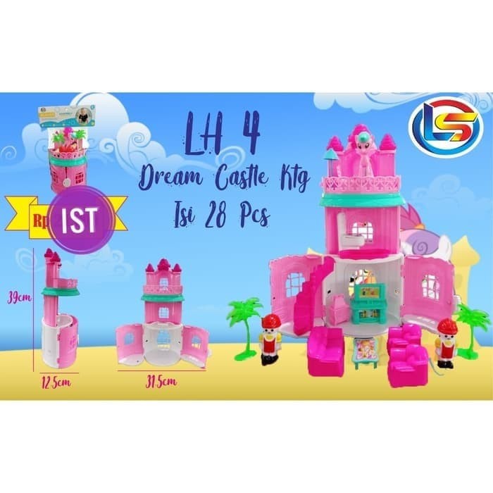 Mainan Anak edukasi Dream Castle Miniatur Istana Rumah -Rumahan/ Mainan Rumah Istana Dream Castle No.LH-4/ Kado Hadiah ANak Cewek / Koleksi Mainan Anak Castle