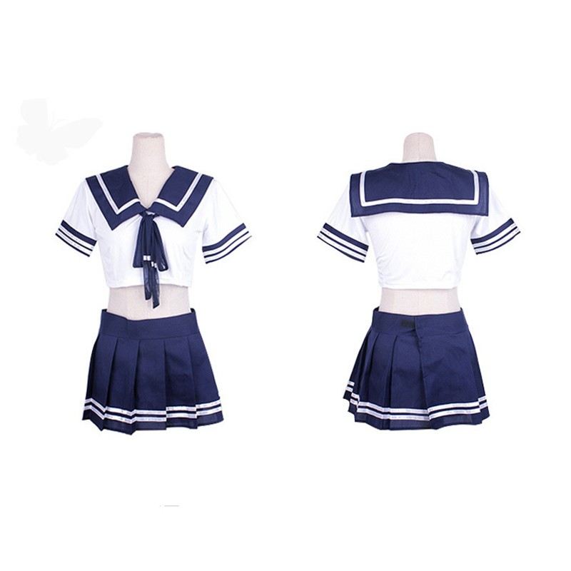 【Wetrose】Tiktok Set Lingerie Kostum Seragam Sekolah Sailor Seifuku Sexy Untuk Wanita