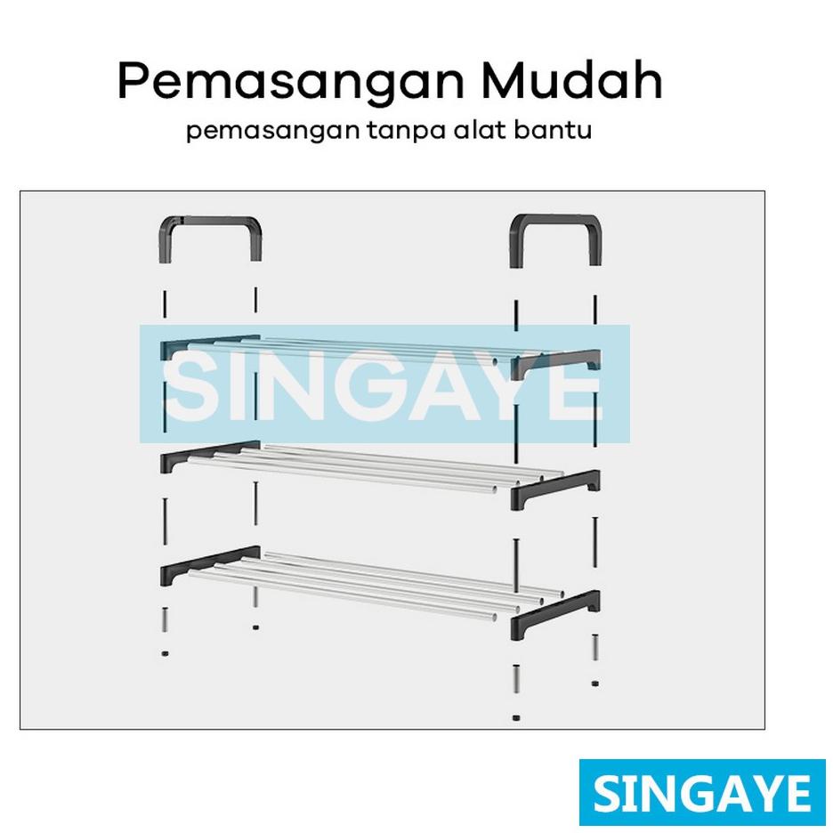 [KODE BARANG H380] Rak Sepatu Susun Besi 5 Tingkat Tempat Sepatu Sandal 5 Susun Rangka Besi / Rak sa