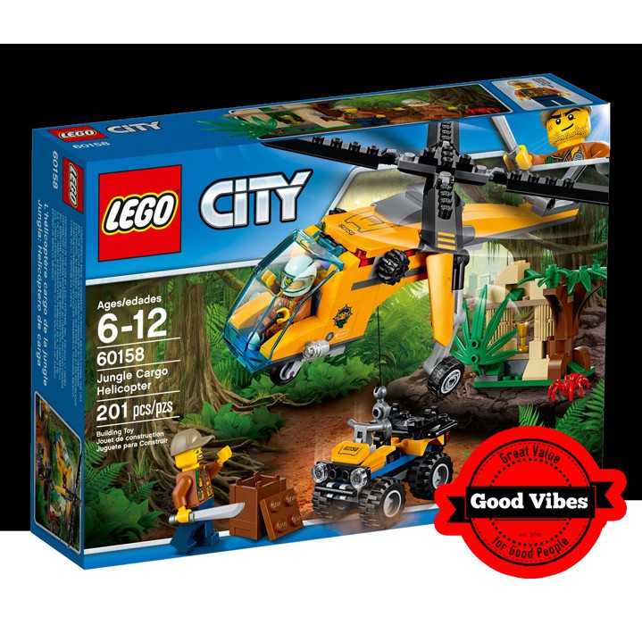 KingBricks LEGO 60158 Jungle Cargo Helicopter - Lego Helikopter Lego Mobil Lego Pesawat Lego Hutan