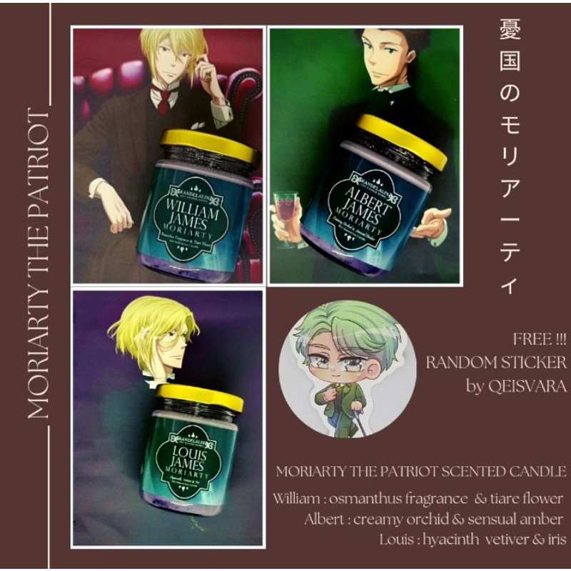 MORIARTY THE PATRIOT lilin aromaterapi scented candle william john watson sherlock holmes louis albe