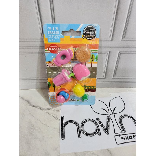 Penghapus lucu makanan kue/STIP KUE/hapusan fancy/hapusan set/stip-L