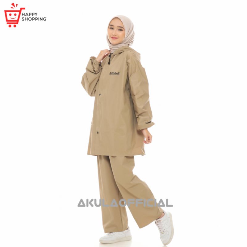 JAS HUJAN, RAINCOAT Pria Wanita Terbaik By AKULA Anti Rembes HIJAU ARMY