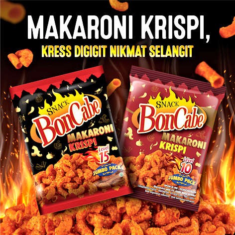 Boncabe / Bon Cabe MAKARONI Krispi Level 02 Keju Pedas / 10 / 15 135 Gram