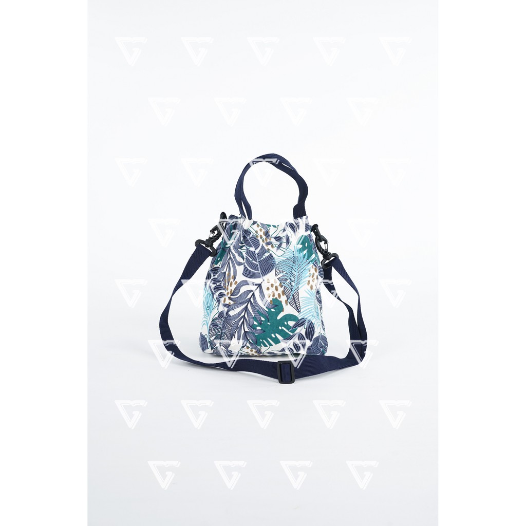 tas sling bag wanita korean style mini kekinian 2021 Motif Palm Biru