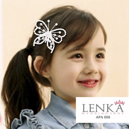 (SIAP KIRIM) SIRKAM RAMBUT ANAK PEREMPUAN AKSESORIS PESTA KUPU PUTIH APA006