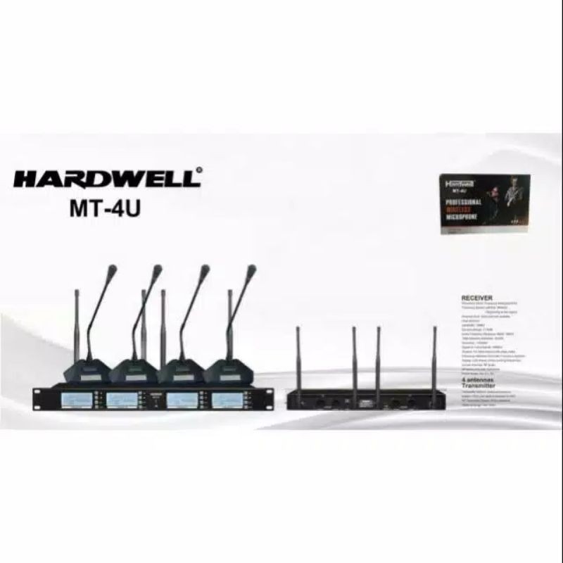 mic podium wireless hardwell MT-4U mic meja 4channel