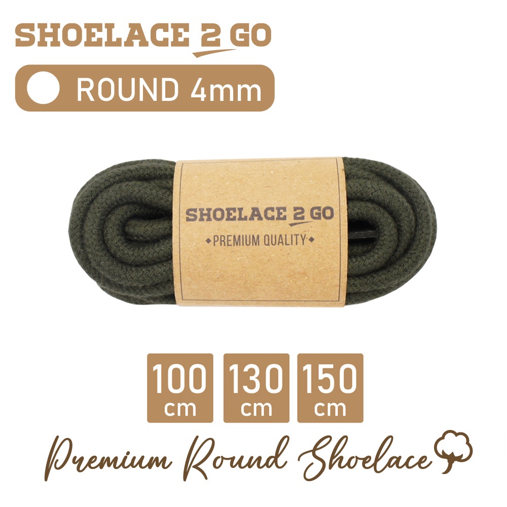 SHOELACE 2 GO PREMIUM TALI SEPATU BULAT ROUND - K1 - GREEN