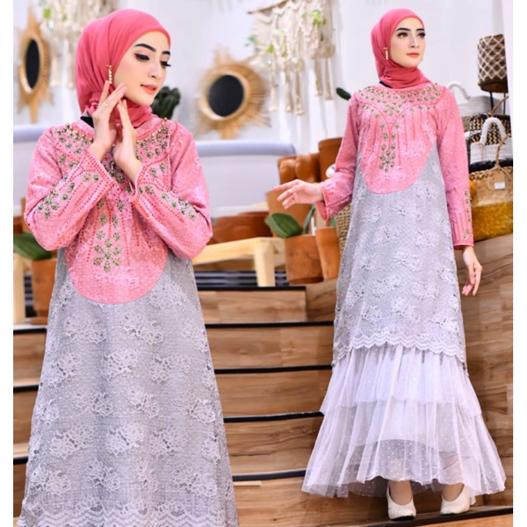 Sale!! Gamis Kajol Dua Bordir Payet Original Butik