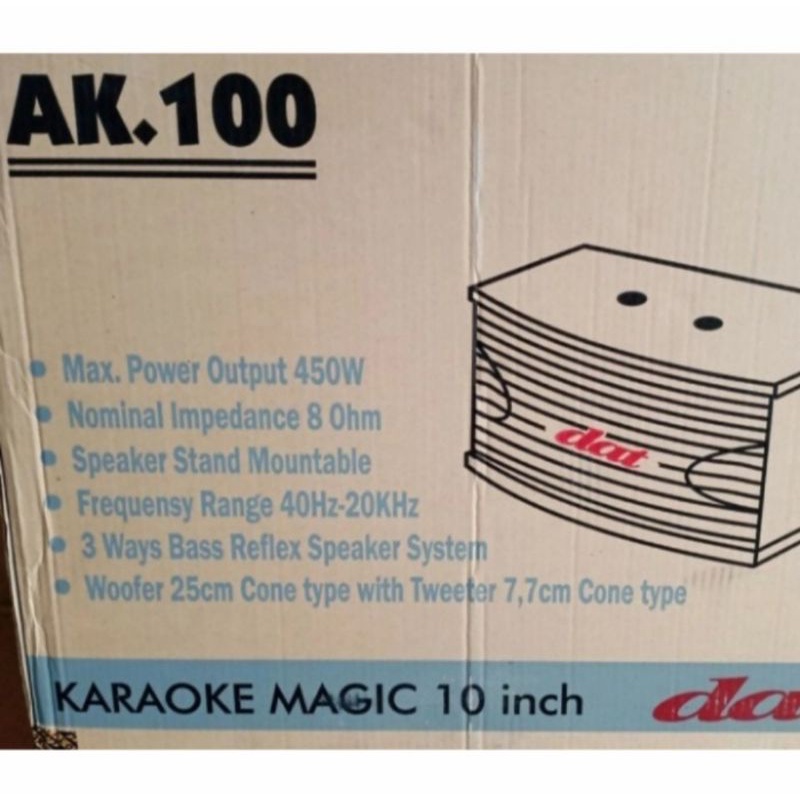 Speaker Karaoke DAT 10 Inch AK 100 Speaker Pasif 1 Set - 2 Pcs