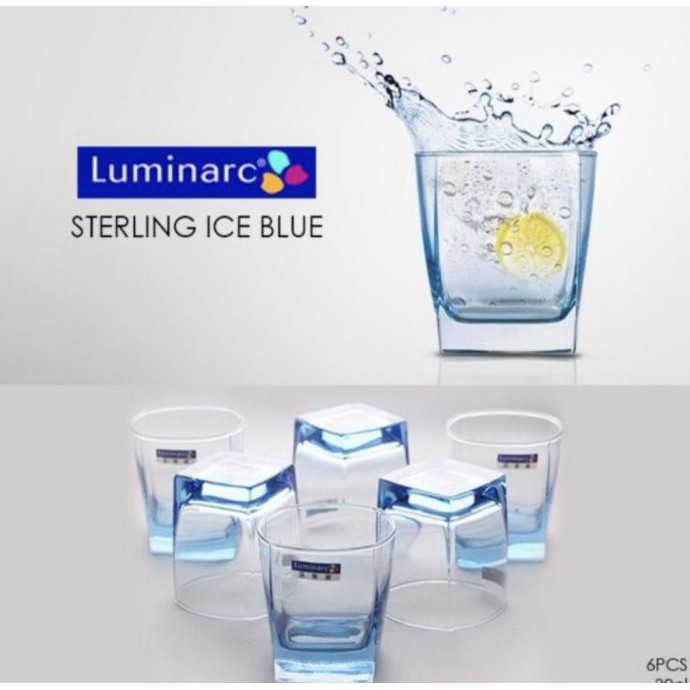 1 SET 6PCS LUMINARC STERLING BLUE 30cl/GELAS LUMINARC/GELAS KACA