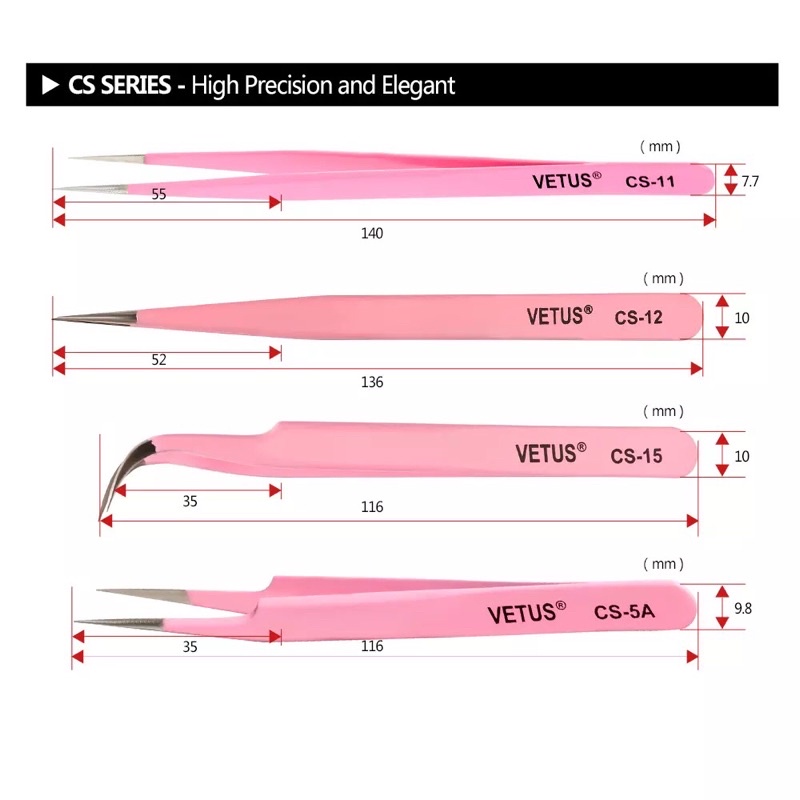 VETUS TWEEZER PINK ORIGINAL PINSET BULUMATA