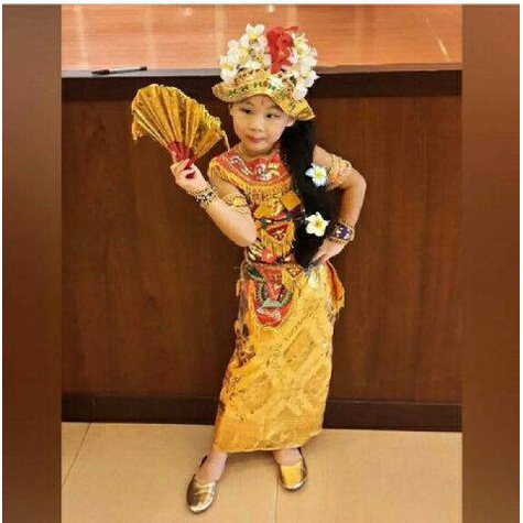 ANAK-NASIONAL-ADAT-PAKAIAN- BAJU ADAT BALI PENARI UNTUK ANAK PEREMPUAN -PAKAIAN-ADAT-NASIONAL-ANAK.