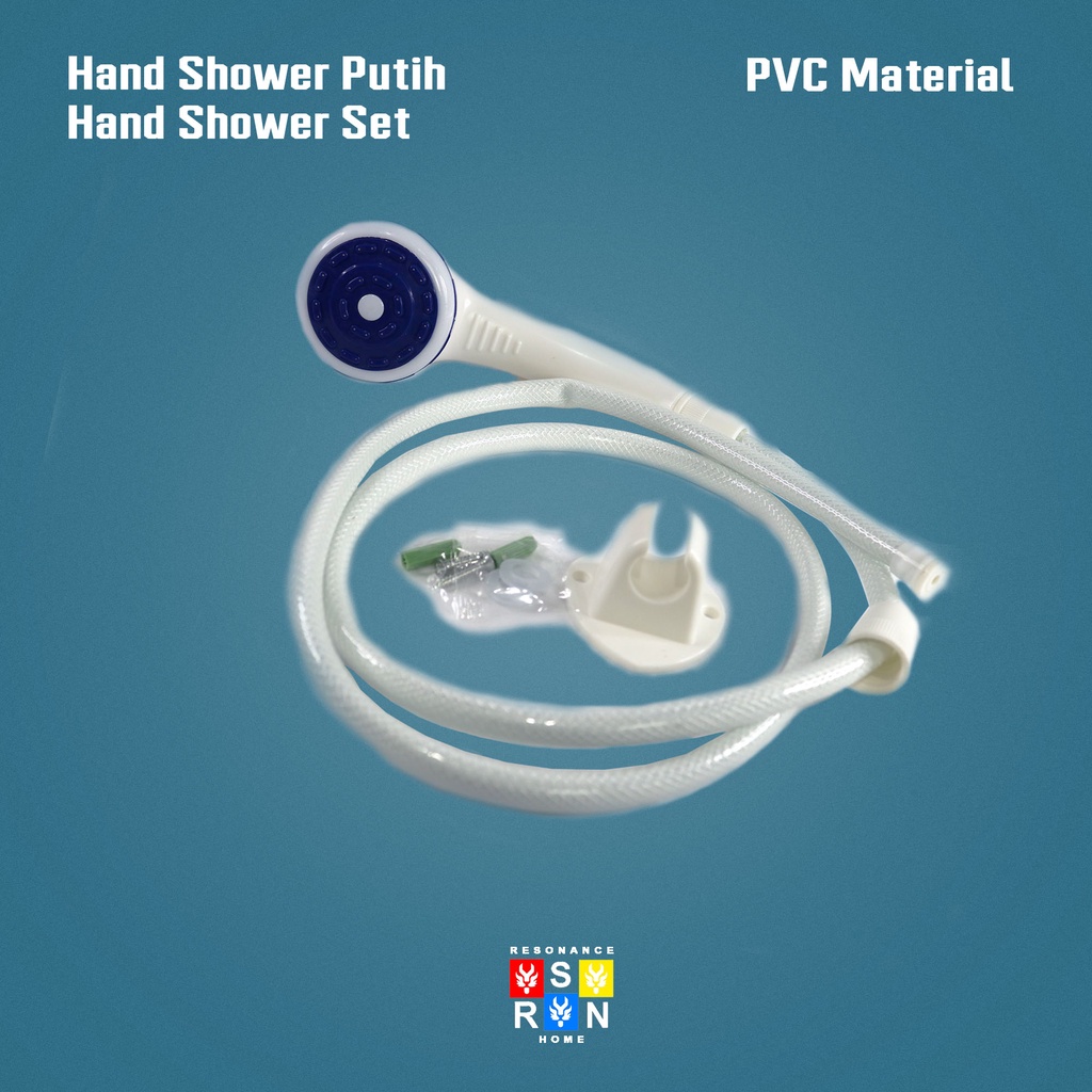 Hand Shower Set Putih PVC / Shower Mandi Bathub Resonance Home